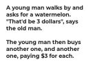 An Old Man Is Selling Watermelon.